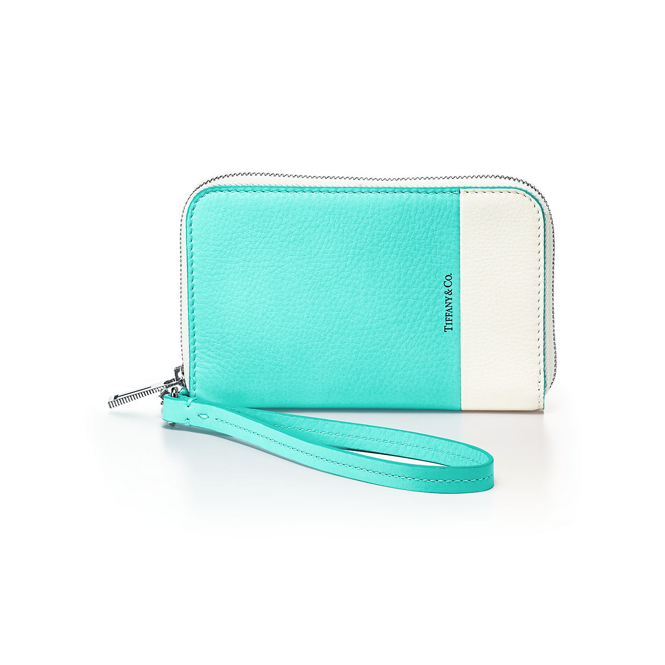 Color Block zip wallet in off-white and 