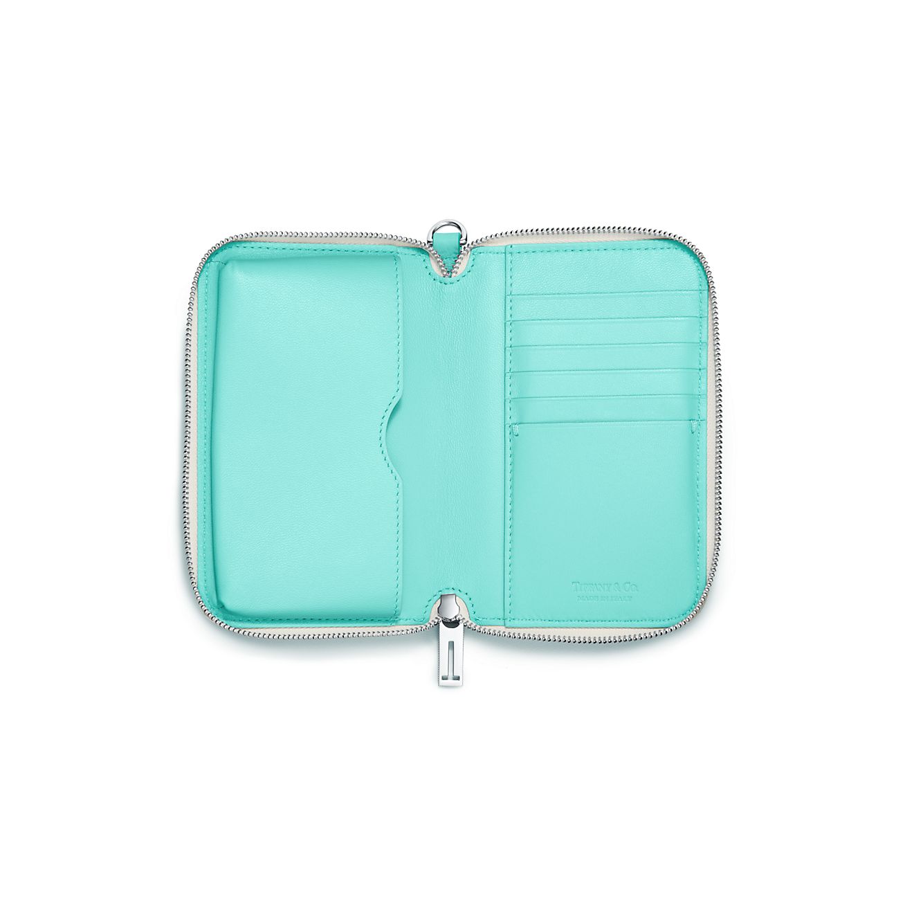 Color Block zip wallet in off-white and 