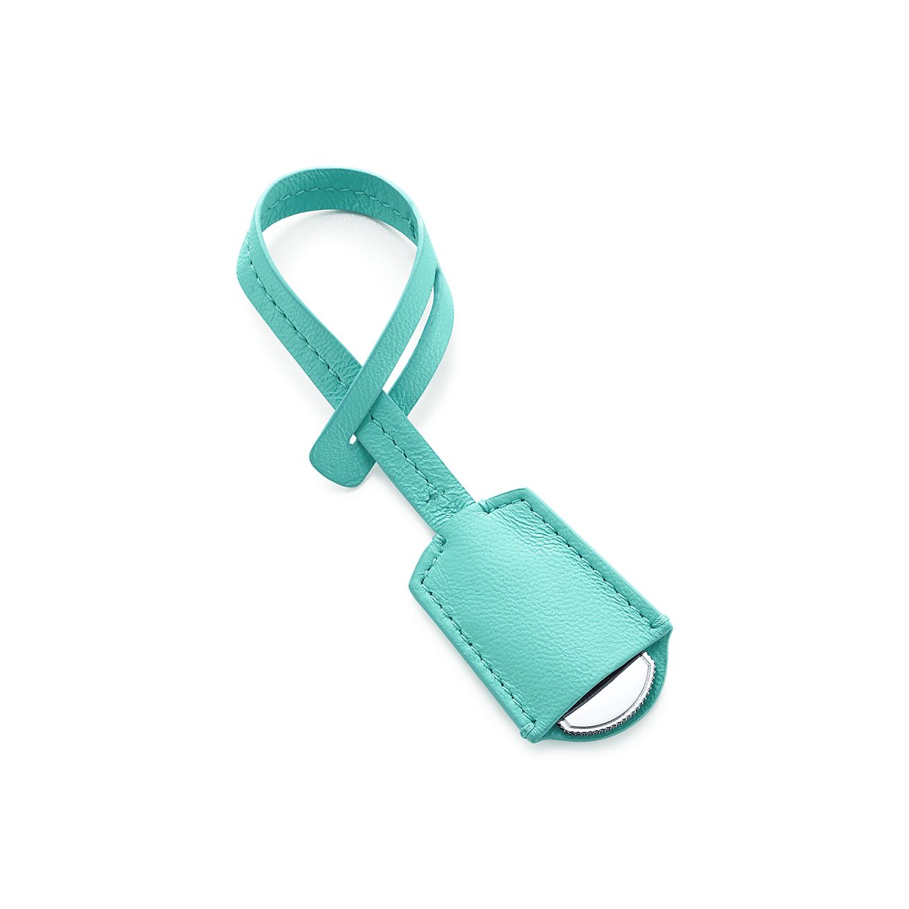 Covered bag charm in Tiffany Blue 
