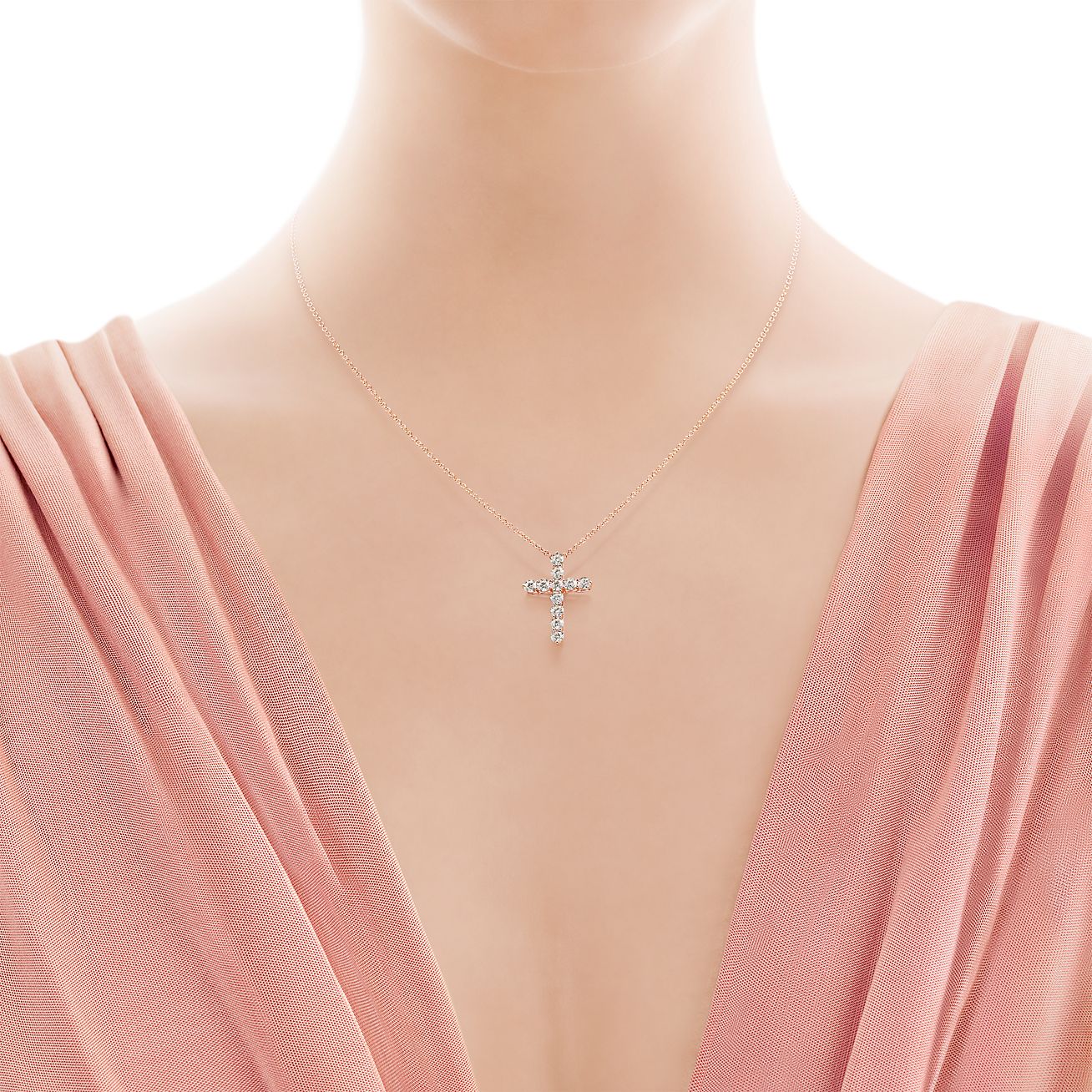 gold tiffany cross necklace