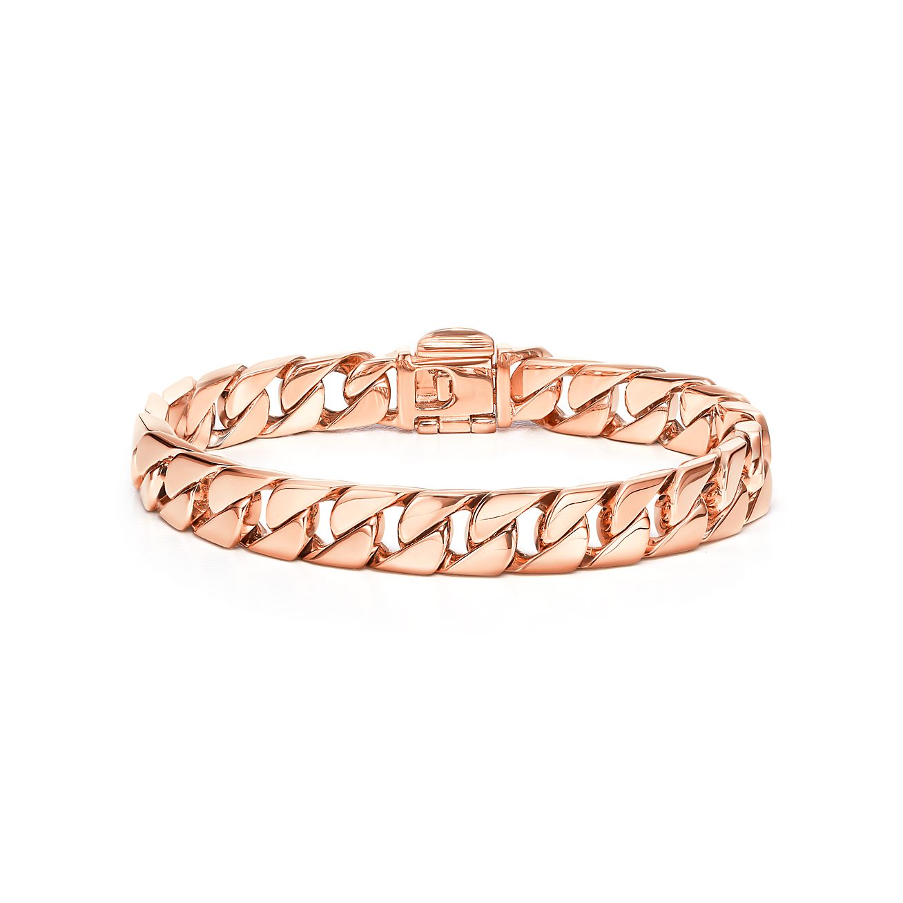 Curb link chain bracelet in 18k rose 