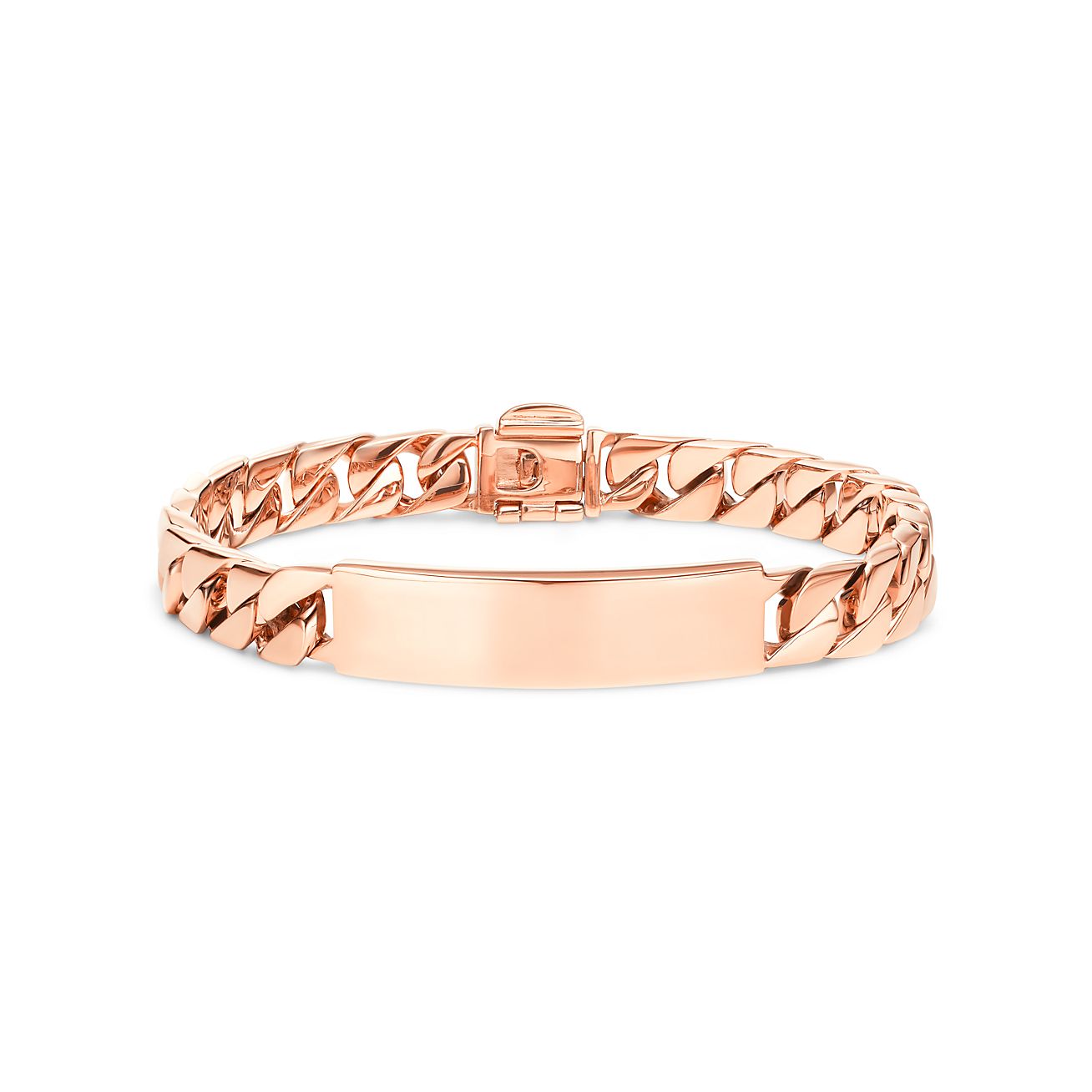 Curb Link I D Chain Bracelet In 18k Rose Gold Medium Tiffany