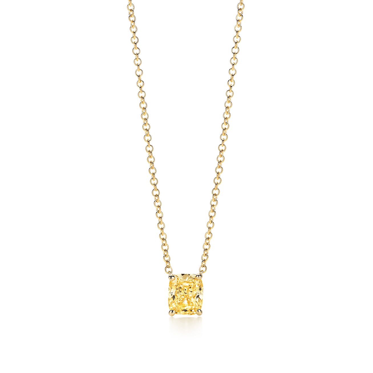 Tiffany and Co. Diamond Lock Pendant Set in Solid 18 Karat Yellow