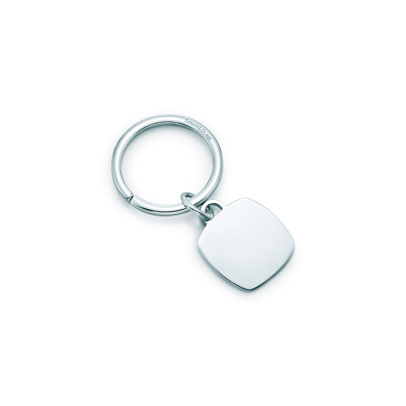 Cushion tag key ring in sterling silver. | Tiffany & Co.