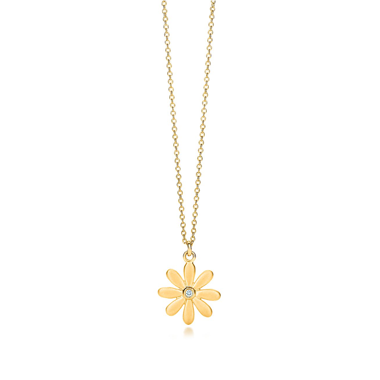 Daisy pendant in 18k gold with a diamond, mini. | Tiffany & Co.