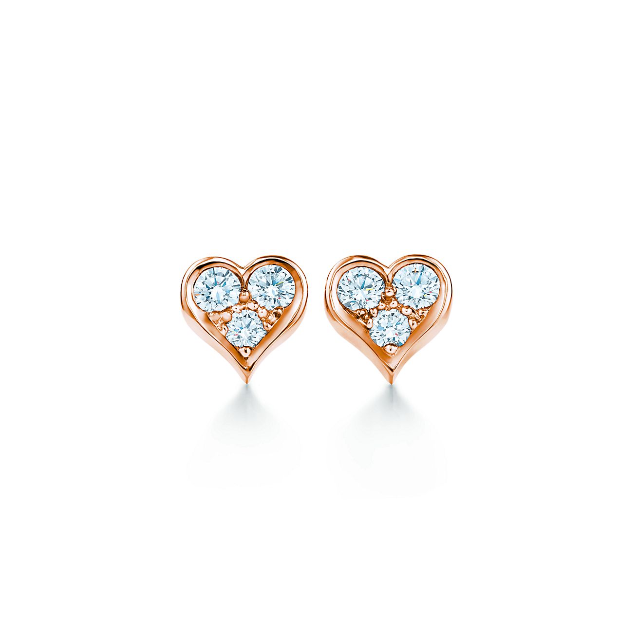 Earrings in 18k rose gold with diamonds 