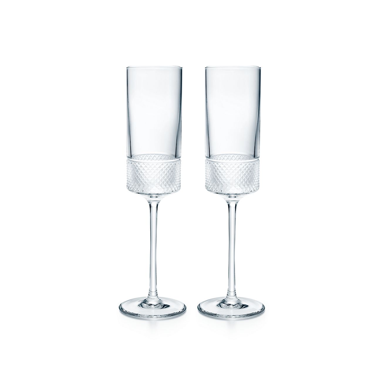 Diamond Point champagne flutes in 