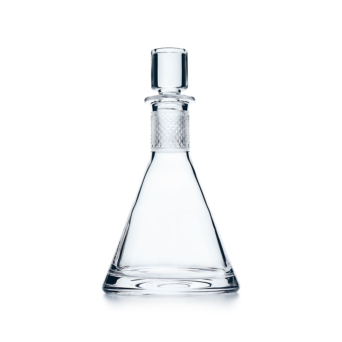 Diamond Point conical decanter in lead 