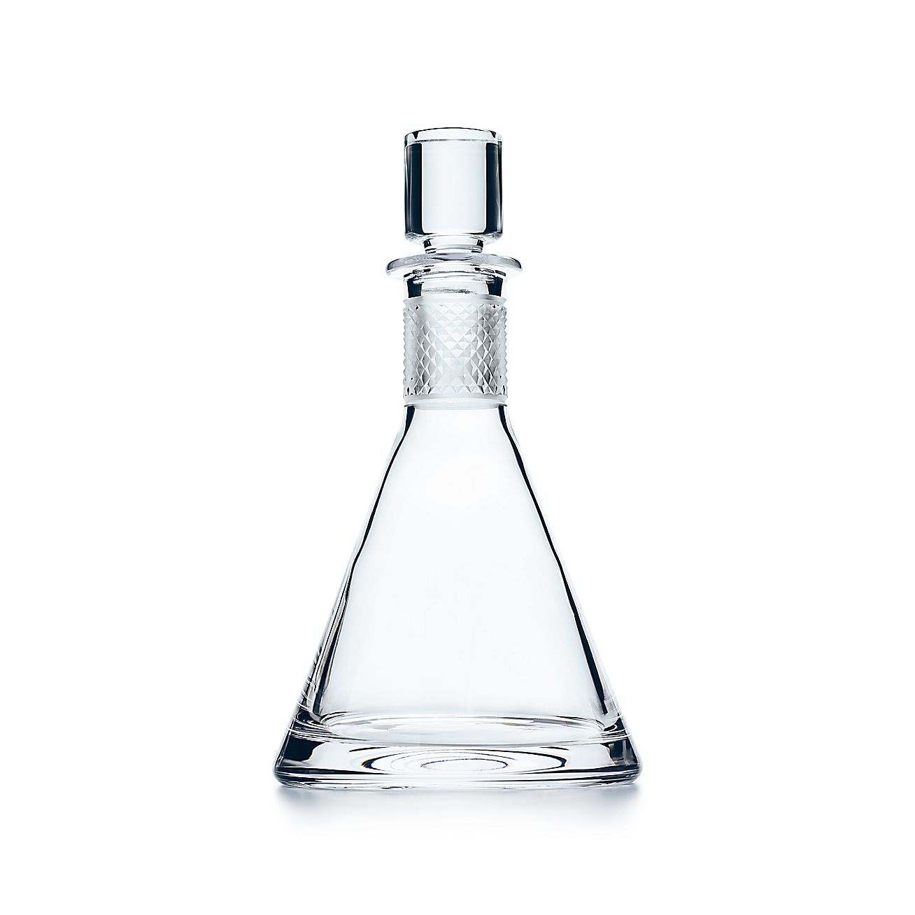 Diamond Point conical decanter in lead crystal. Tiffany & Co.