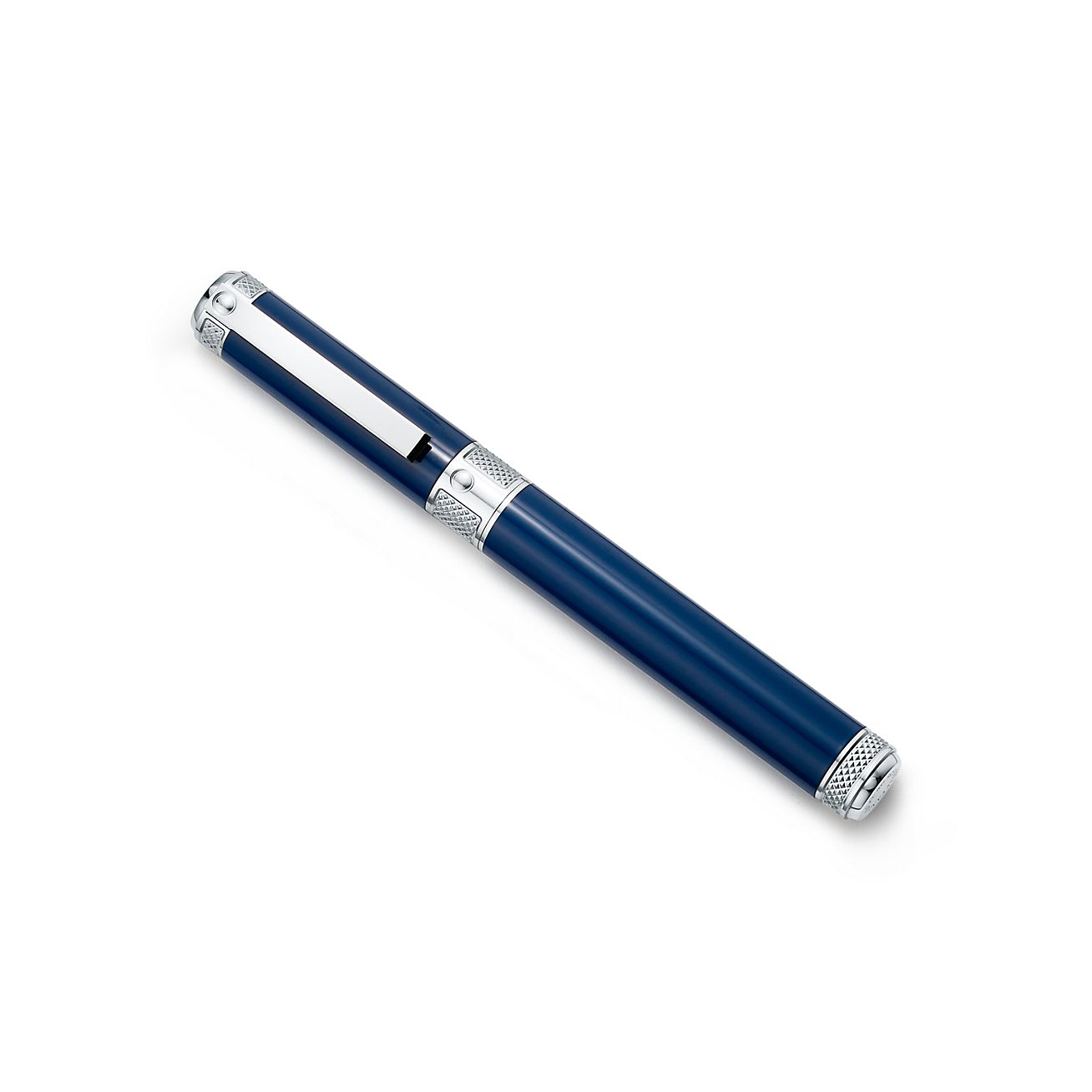 Diamond Point Fountain Pen In Sterling Silver And Brass With