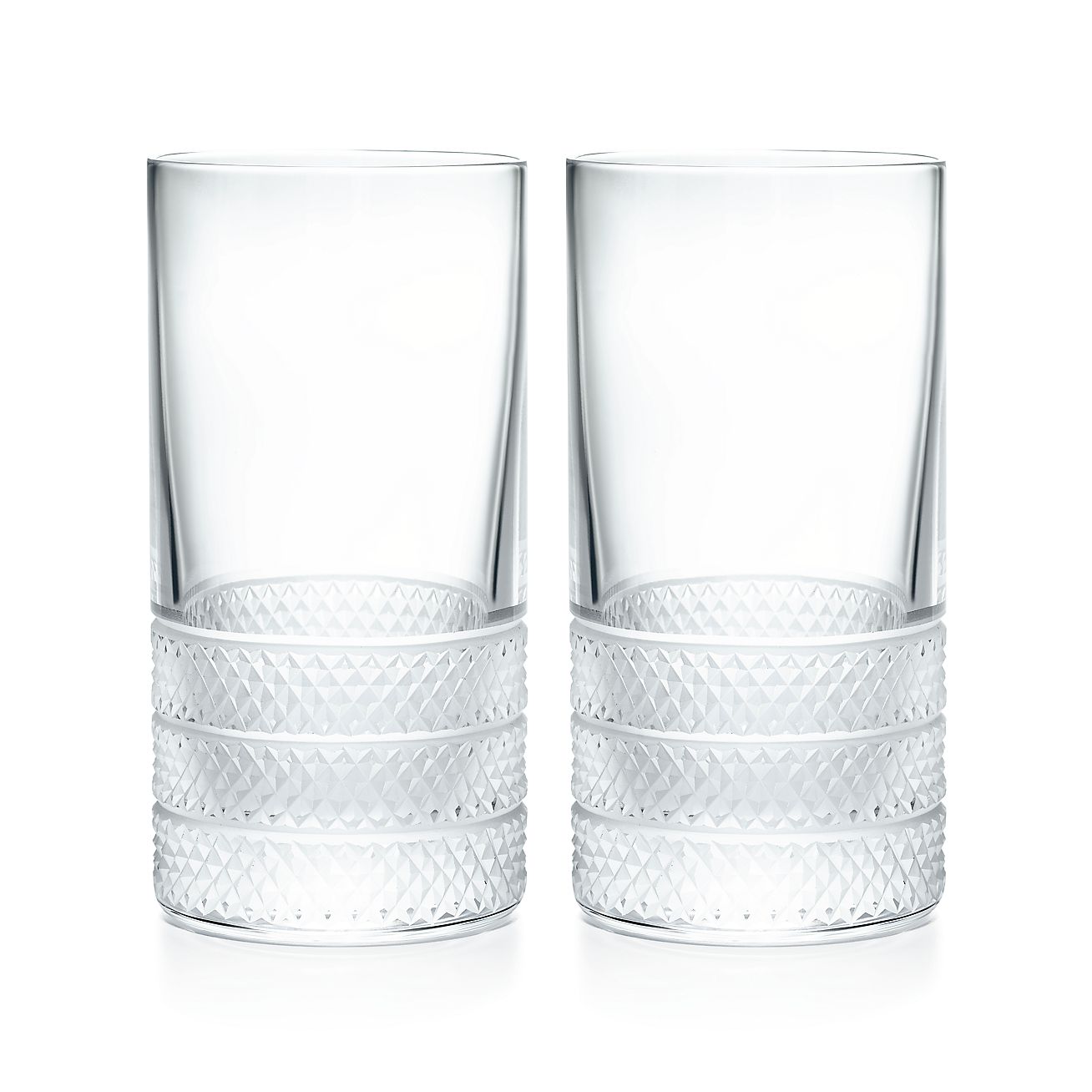 Diamond Point highball glasses in clear 