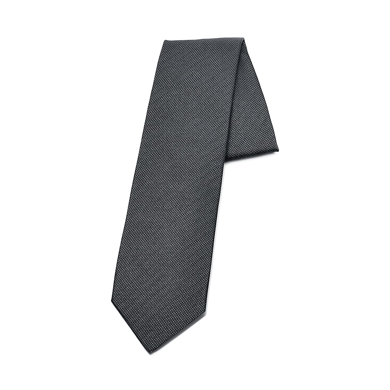 Diamond Point tie in titanium silk. | Tiffany & Co.