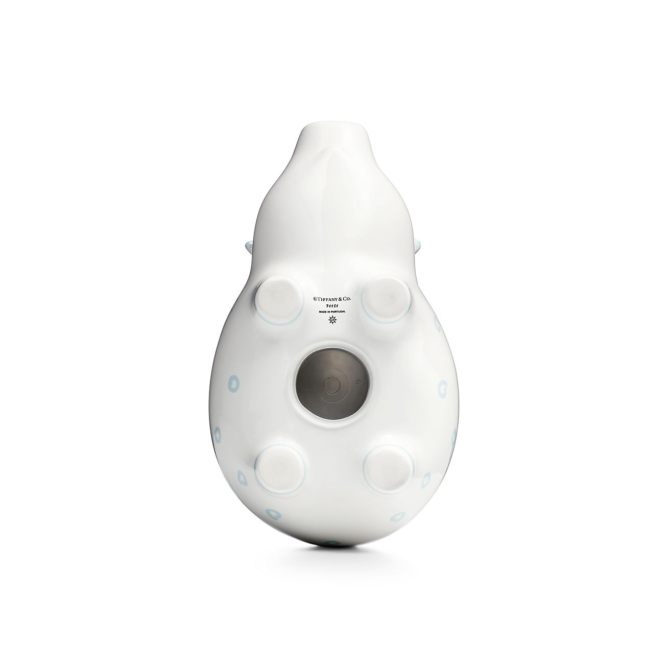 Dot Piggy Bank in Earthenware with Blue Accents | Tiffany