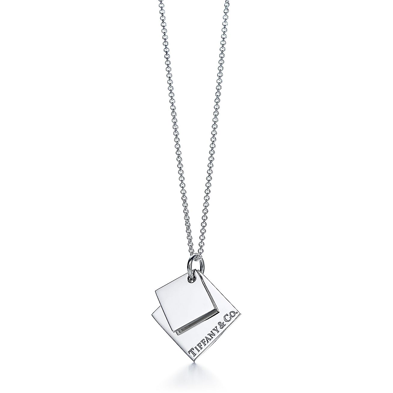Double square pendant in sterling silver. | Tiffany & Co.