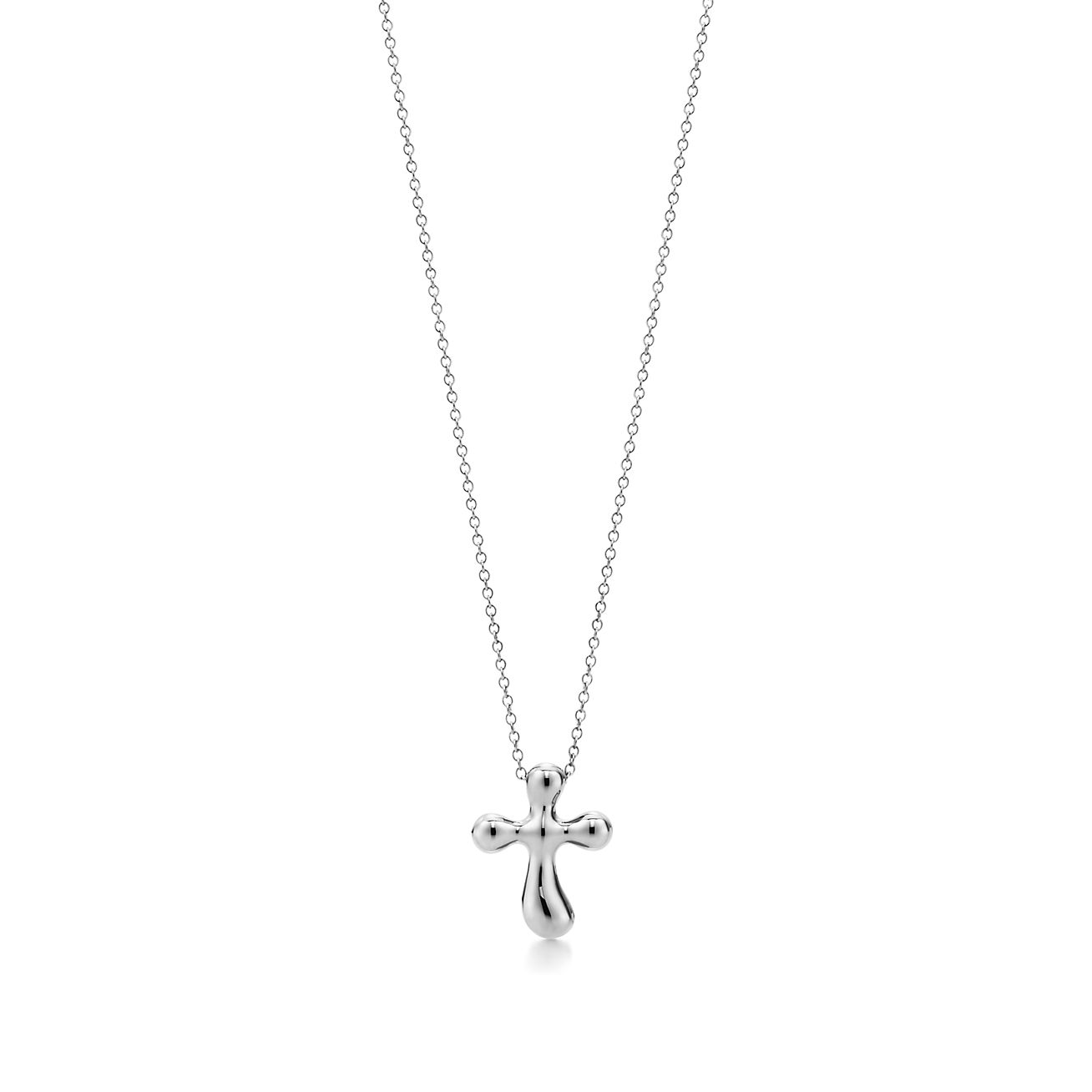 tiffany white gold cross necklace