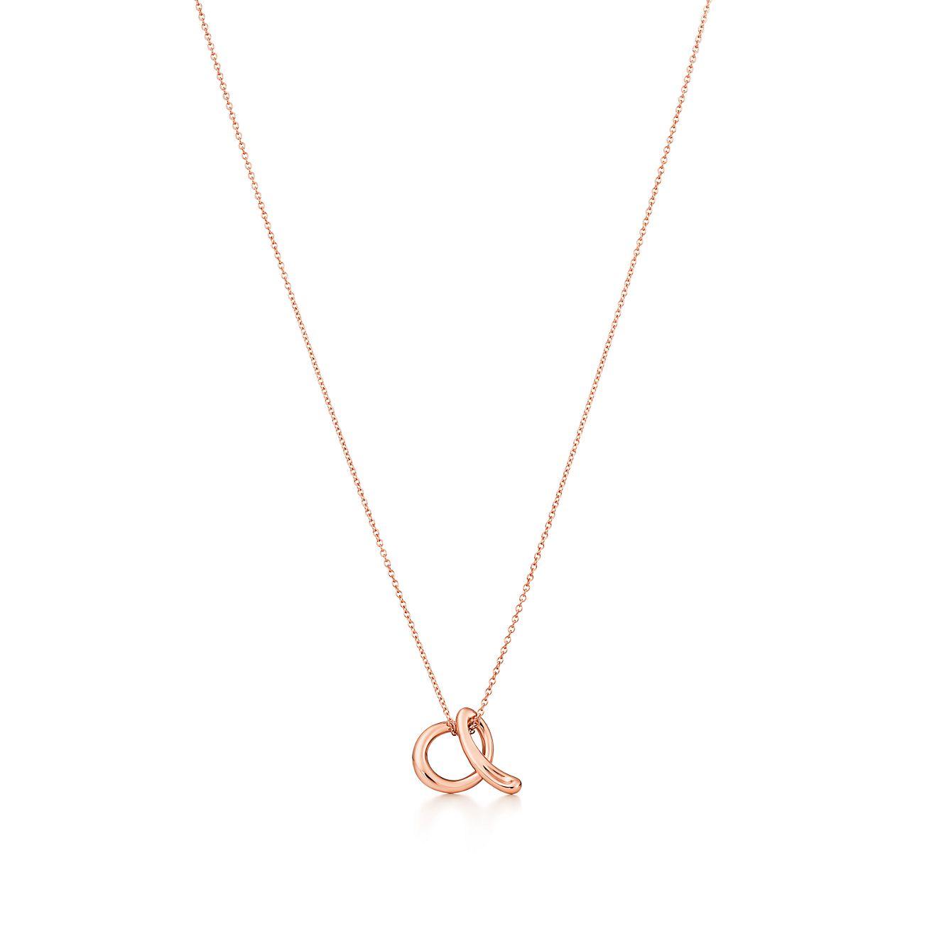 tiffany gold letter necklace
