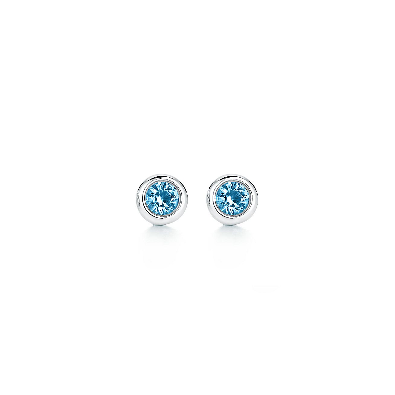 Elsa Peretti® Color by the Yard earrings in sterling silver with aquamarines.
