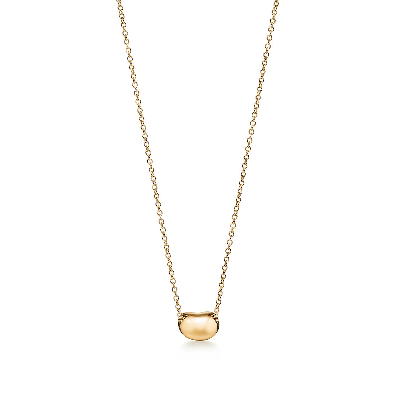 Elsa Peretti® Bean® design Pendant in Yellow Gold with Pavé Diamonds, 6.5 mm - Alternate shot 1