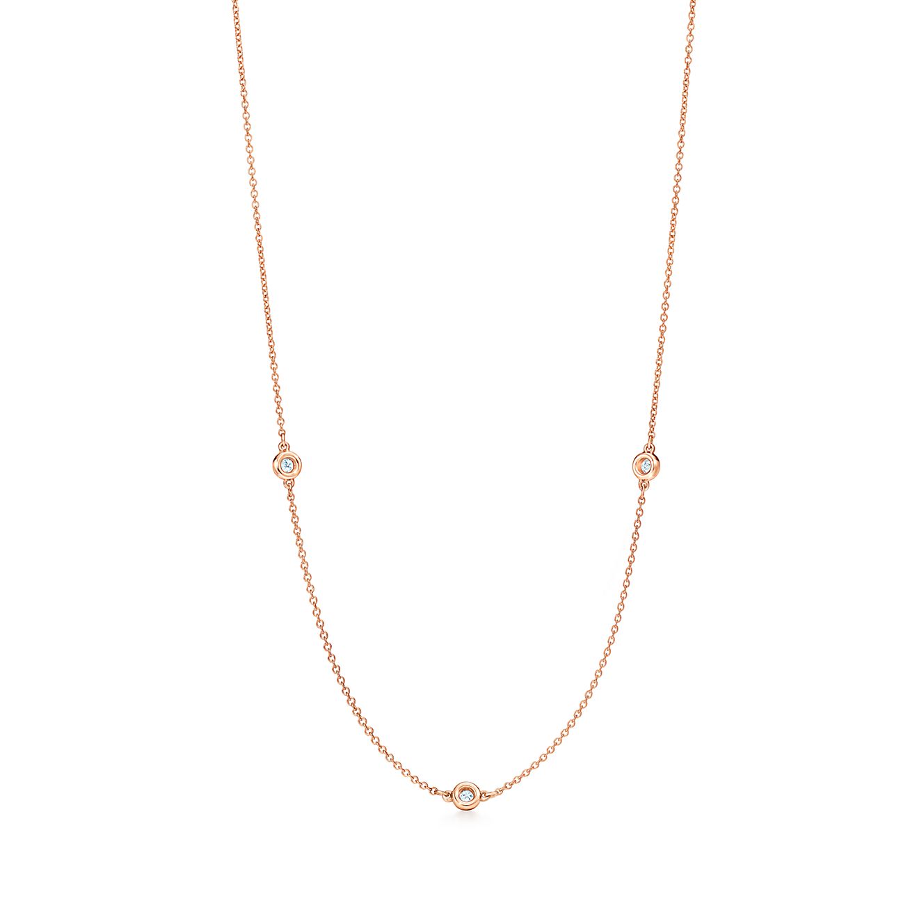 Elsa Peretti® Diamonds by the Yard® necklace in 18k rose gold. - Alternate shot 1