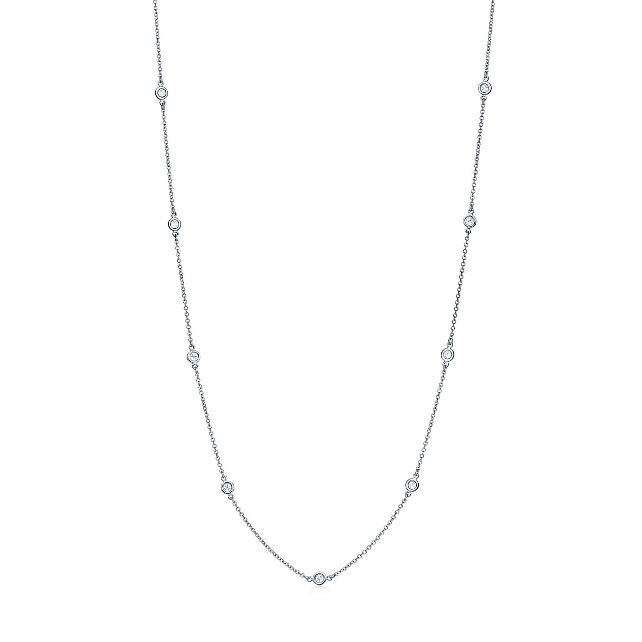 Elsa Peretti® Diamonds by the Yard® necklace in platinum. - Alternate shot 1