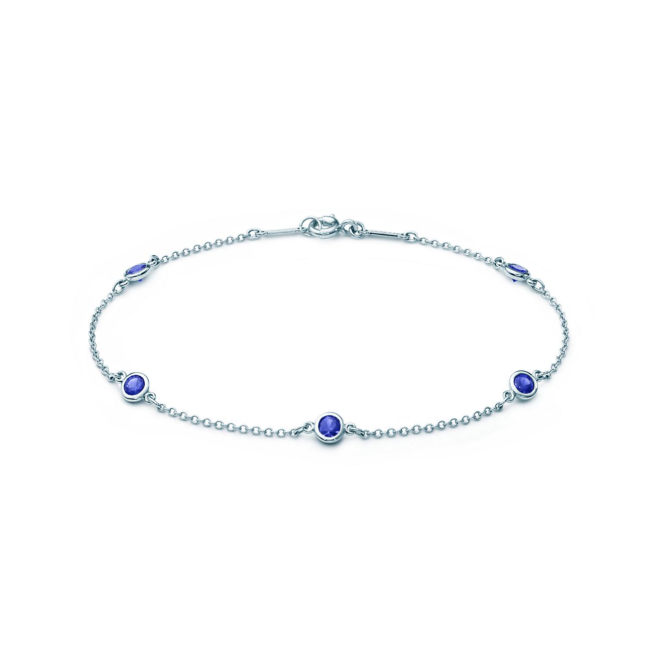Elsa Peretti® Color by the Yard bracelet in platinum with sapphires.