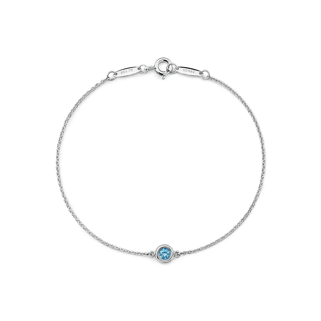 Elsa Peretti® Color by the Yard bracelet in sterling silver with an aquamarine. 
