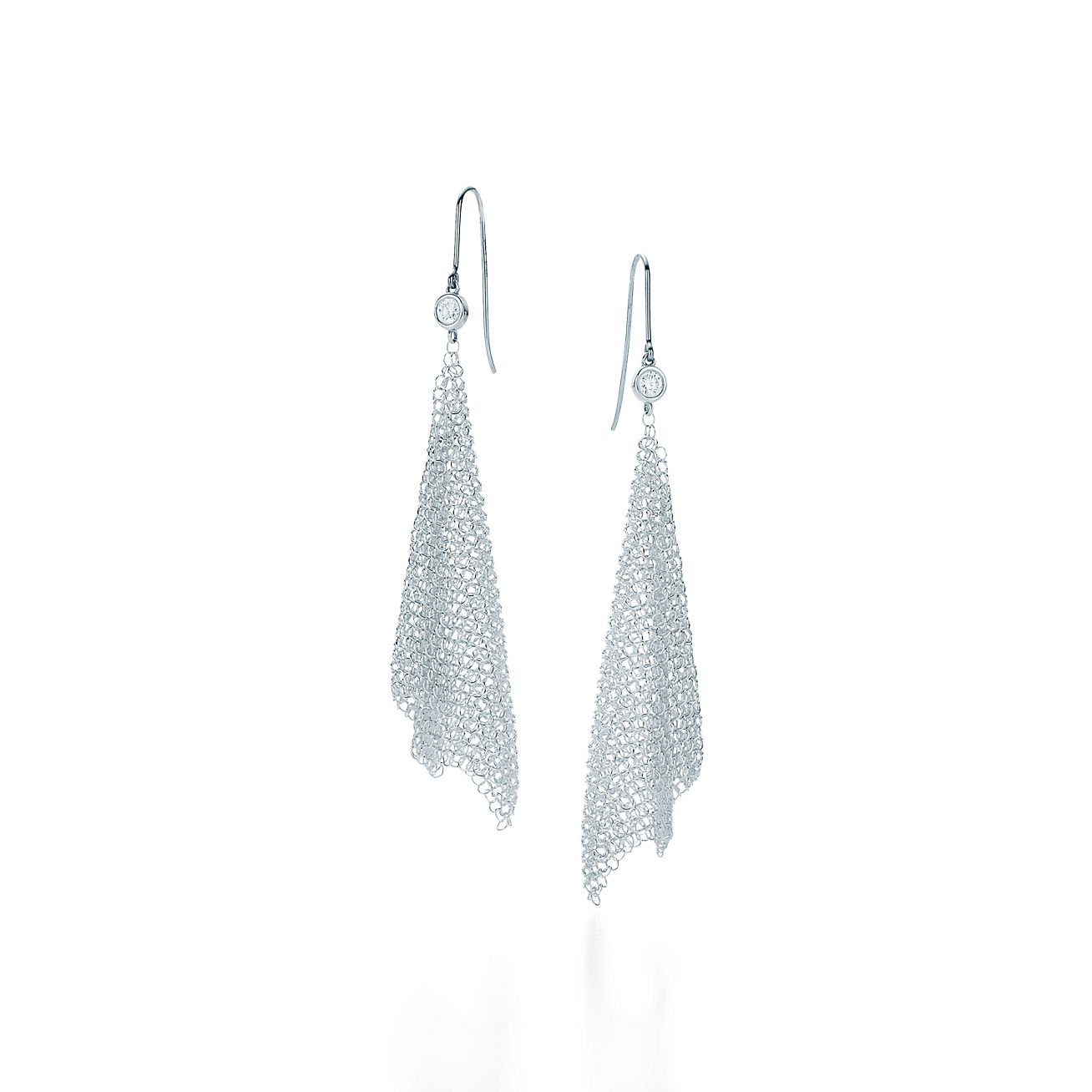 tiffany silver mesh earrings