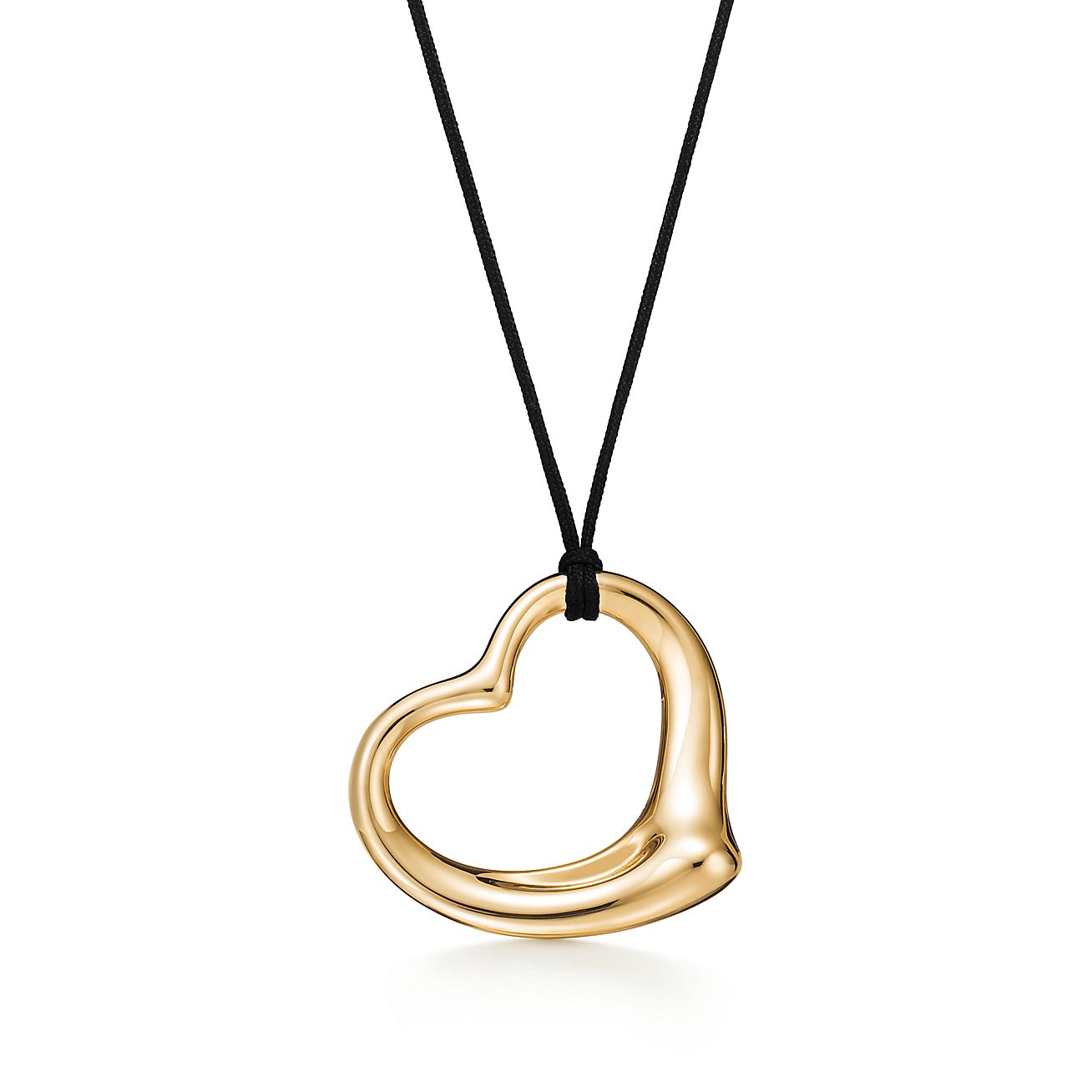 tiffany open heart gold necklace