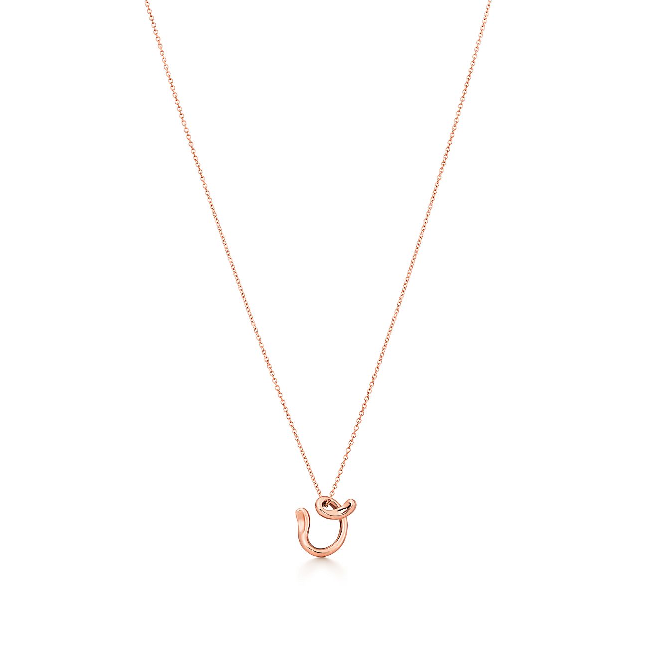 tiffany gold letter pendant