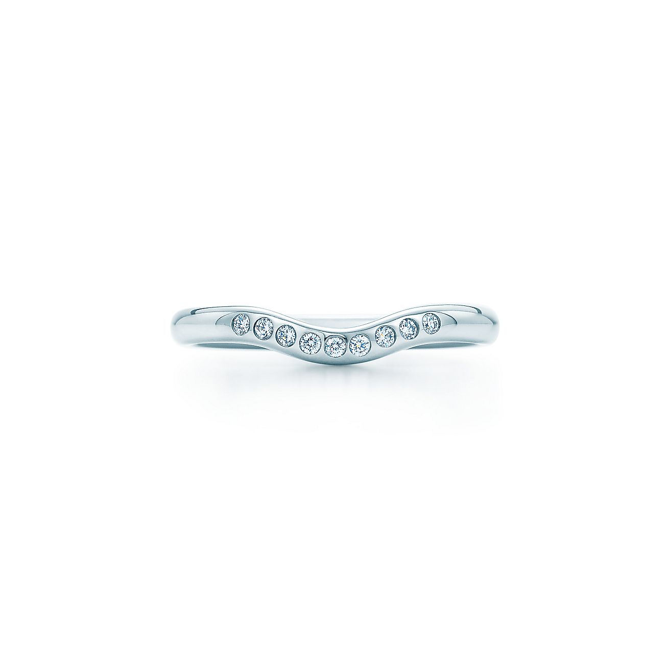 Elsa Peretti Wedding Band Ring With Diamonds In Platinum Tiffany Co