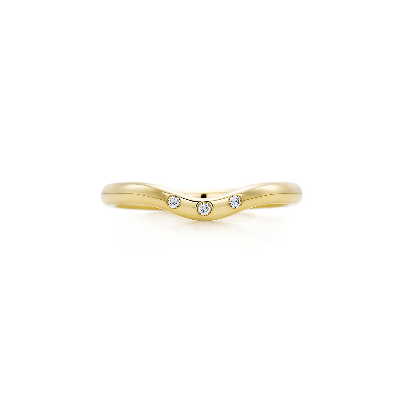 Elsa Peretti® wedding band ring with diamonds in 18k gold. | Tiffany & Co.