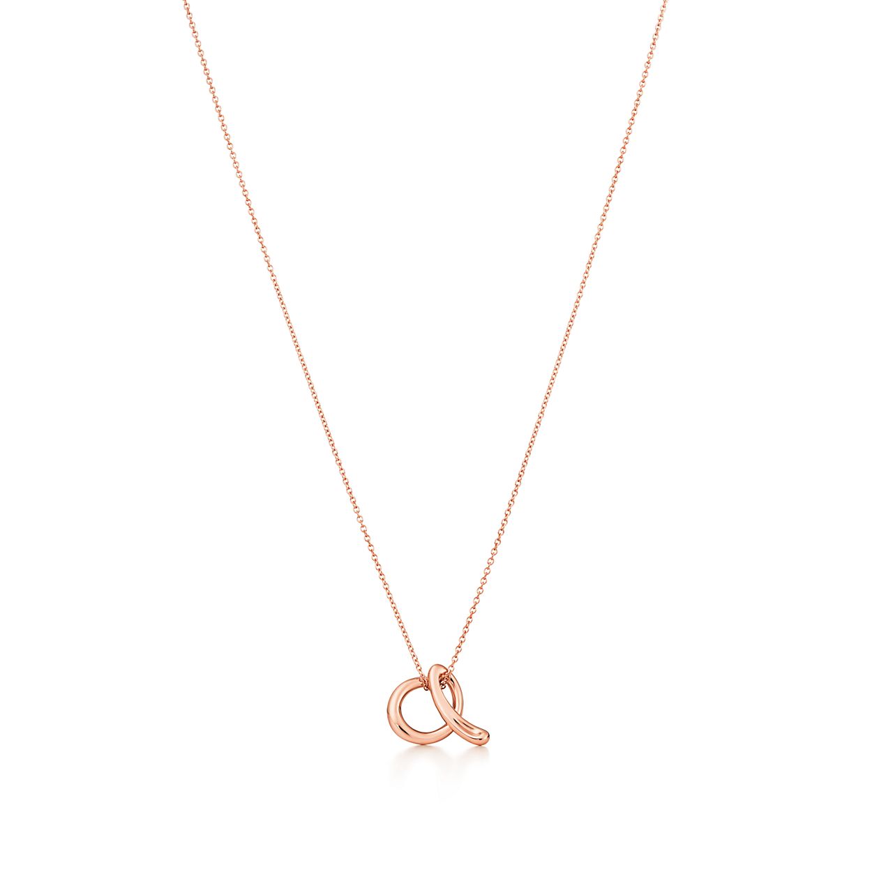 Elsa Peretti Alphabet Letter A Pendant In Rose Gold Mini Tiffany Co