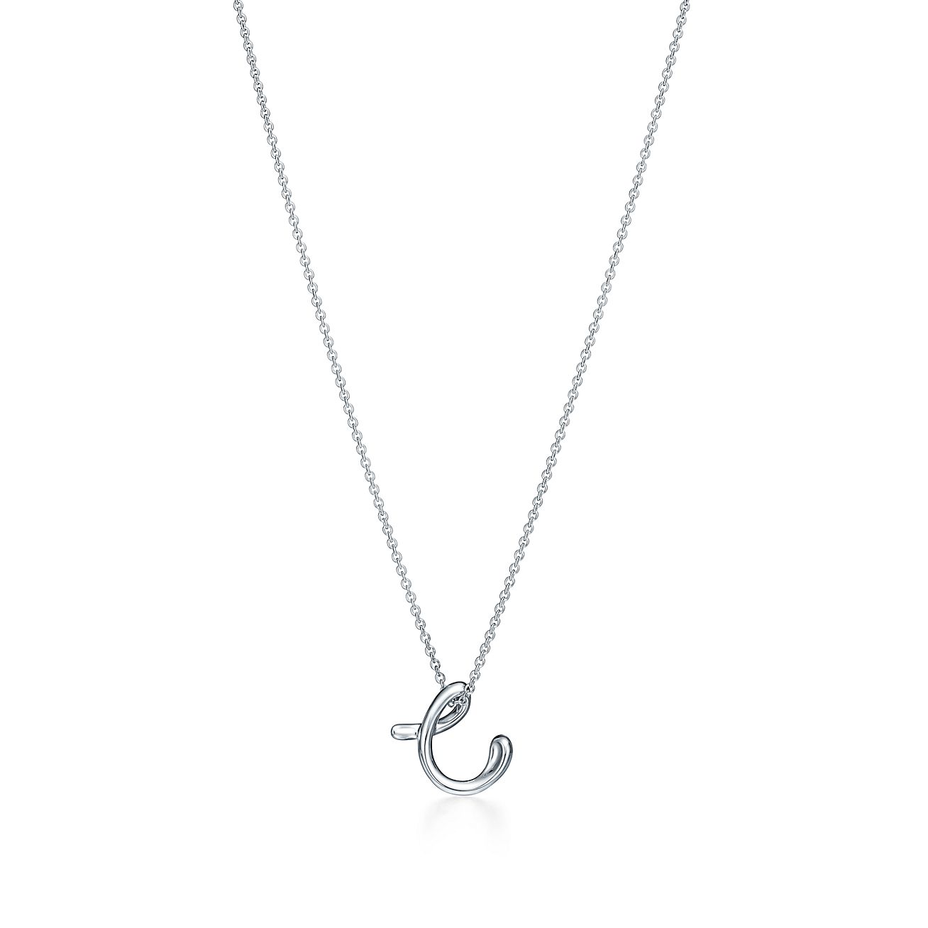 Letter C silver necklace – Subtiel