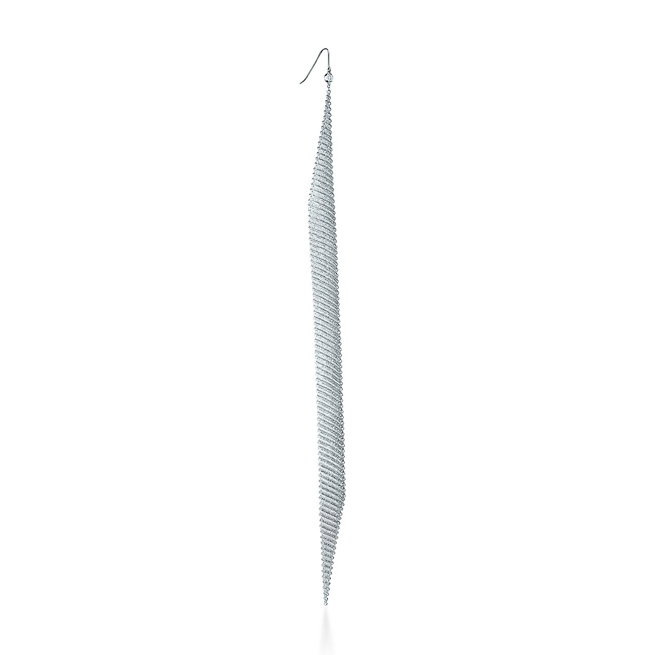 Elsa Peretti® Mesh Earrings in Sterling Silver with Diamonds - Alternate shot 1