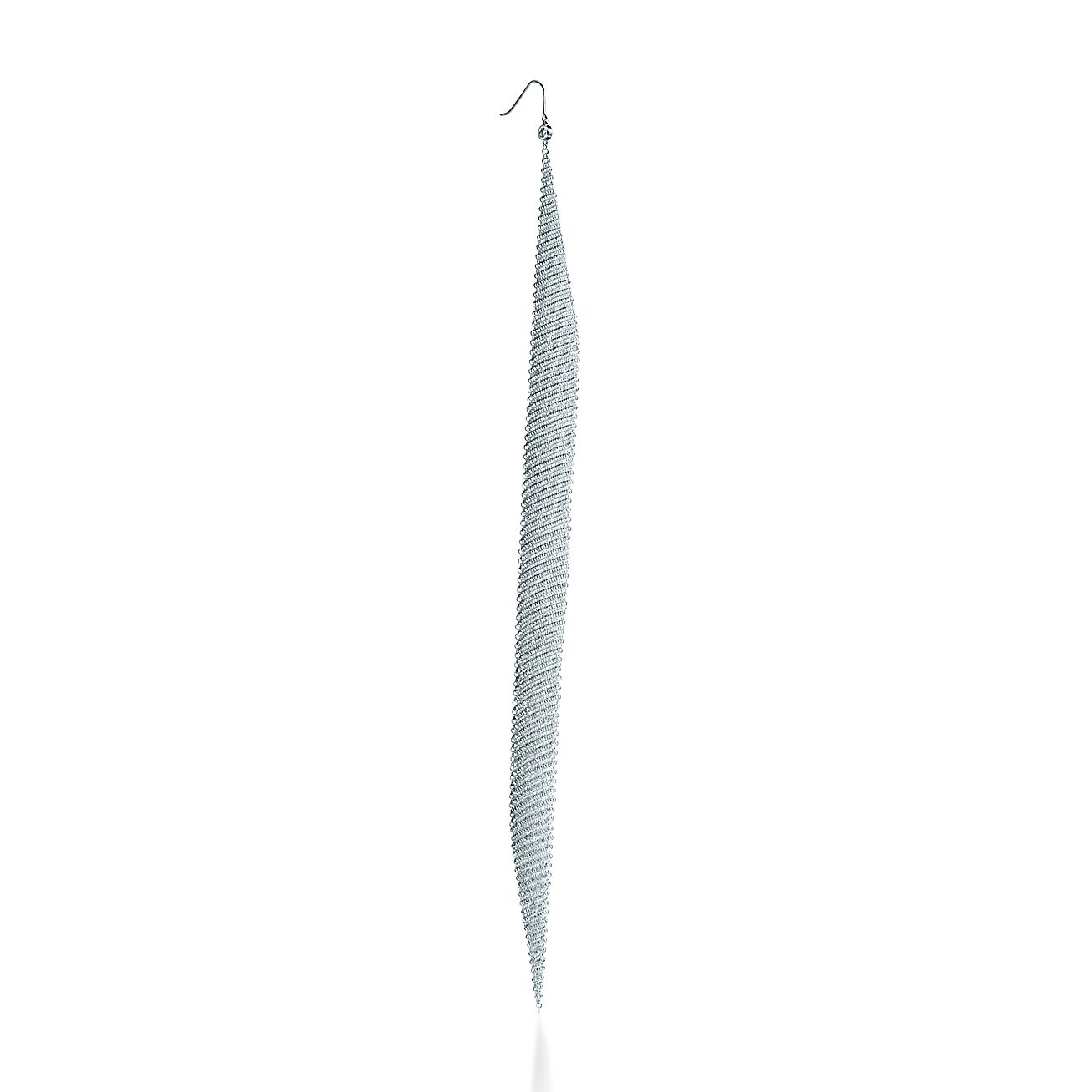 Elsa Peretti® Mesh Earrings in Sterling Silver with Diamonds - Alternate shot 1 - Alternate shot 2
