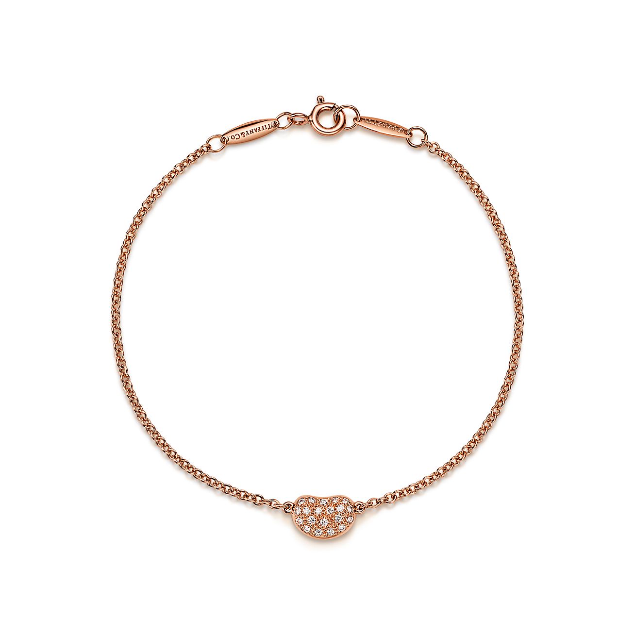 Elsa Peretti® Bean® design Bracelet in Rose Gold with Diamonds ...