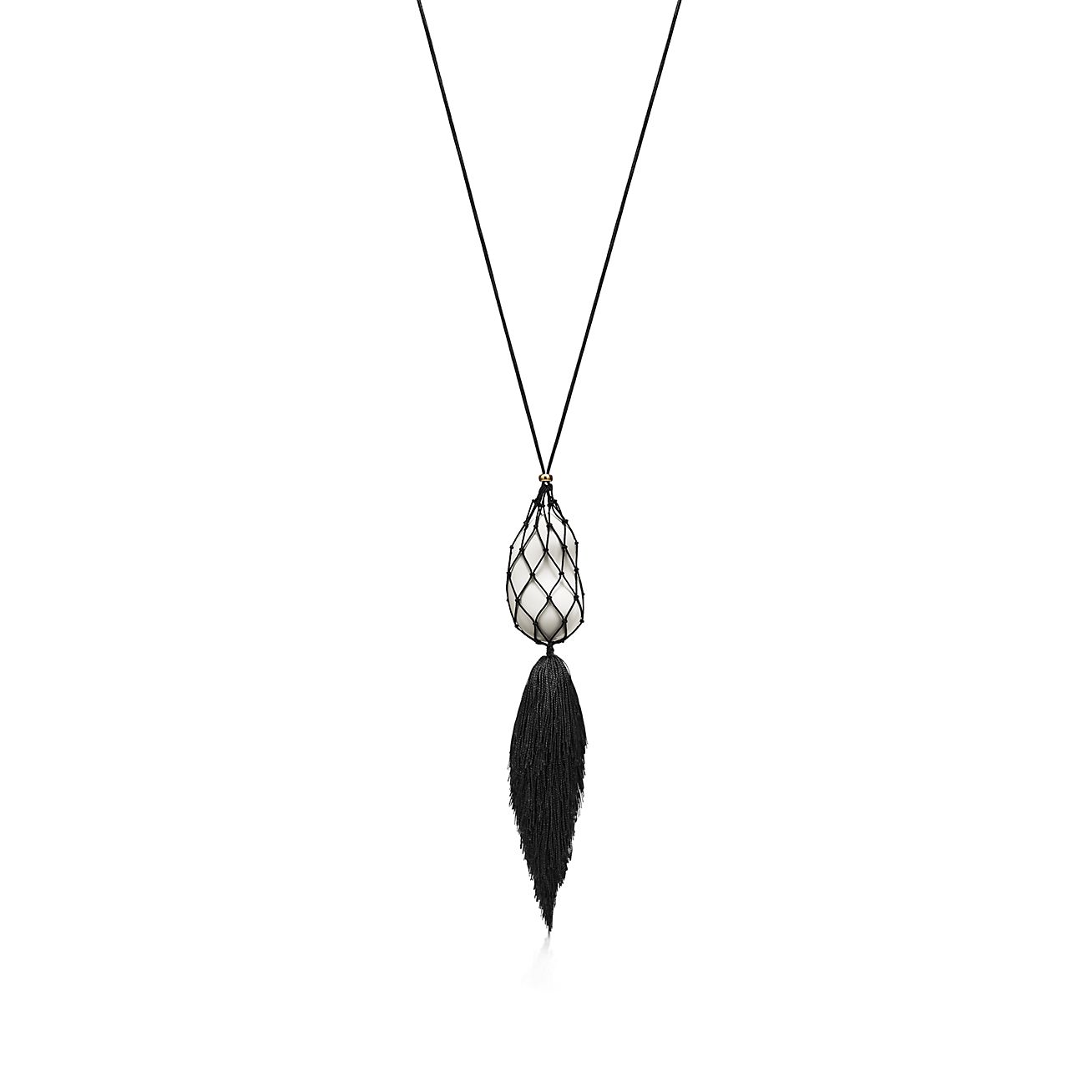 Tiffany black online bean necklace