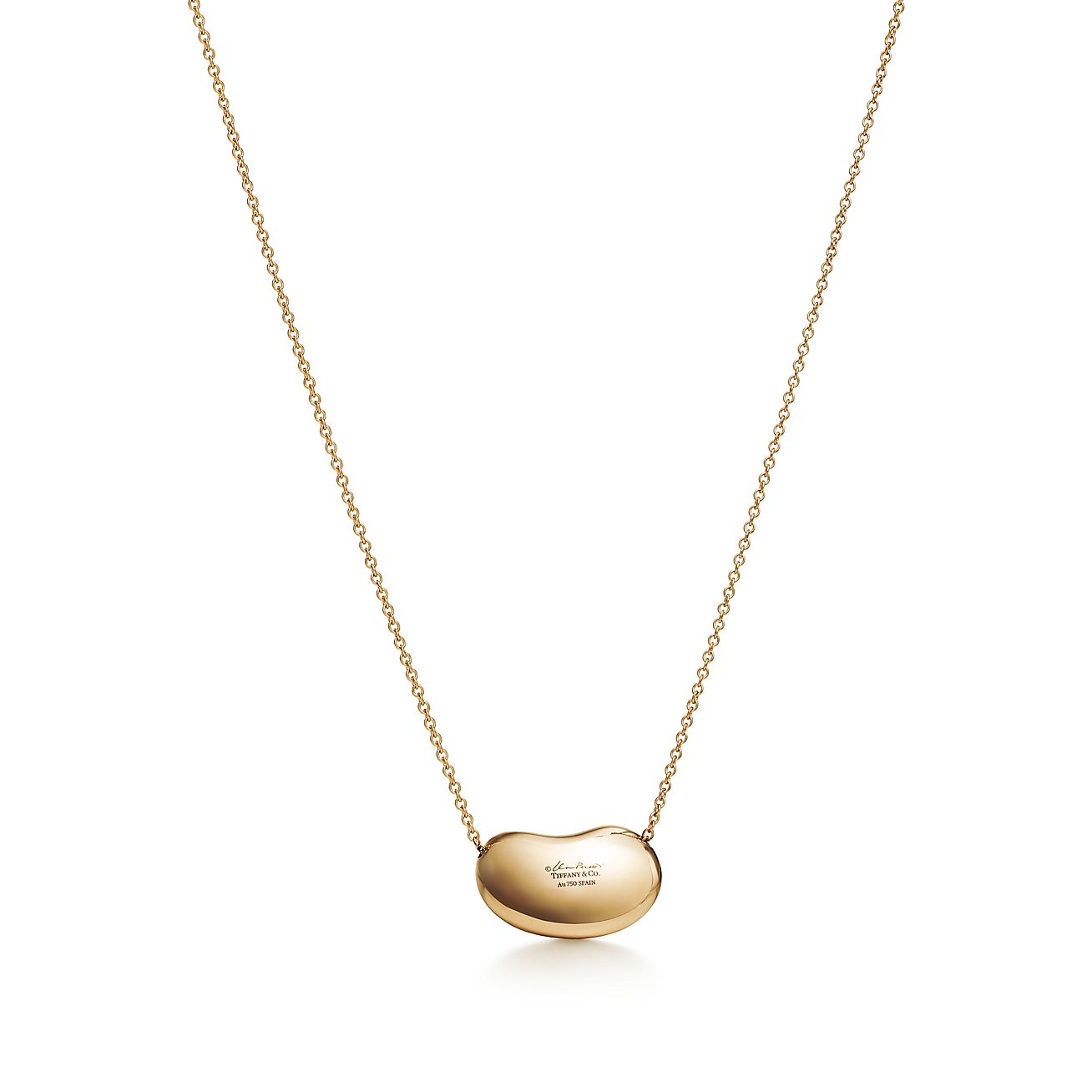 gold kidney bean necklace