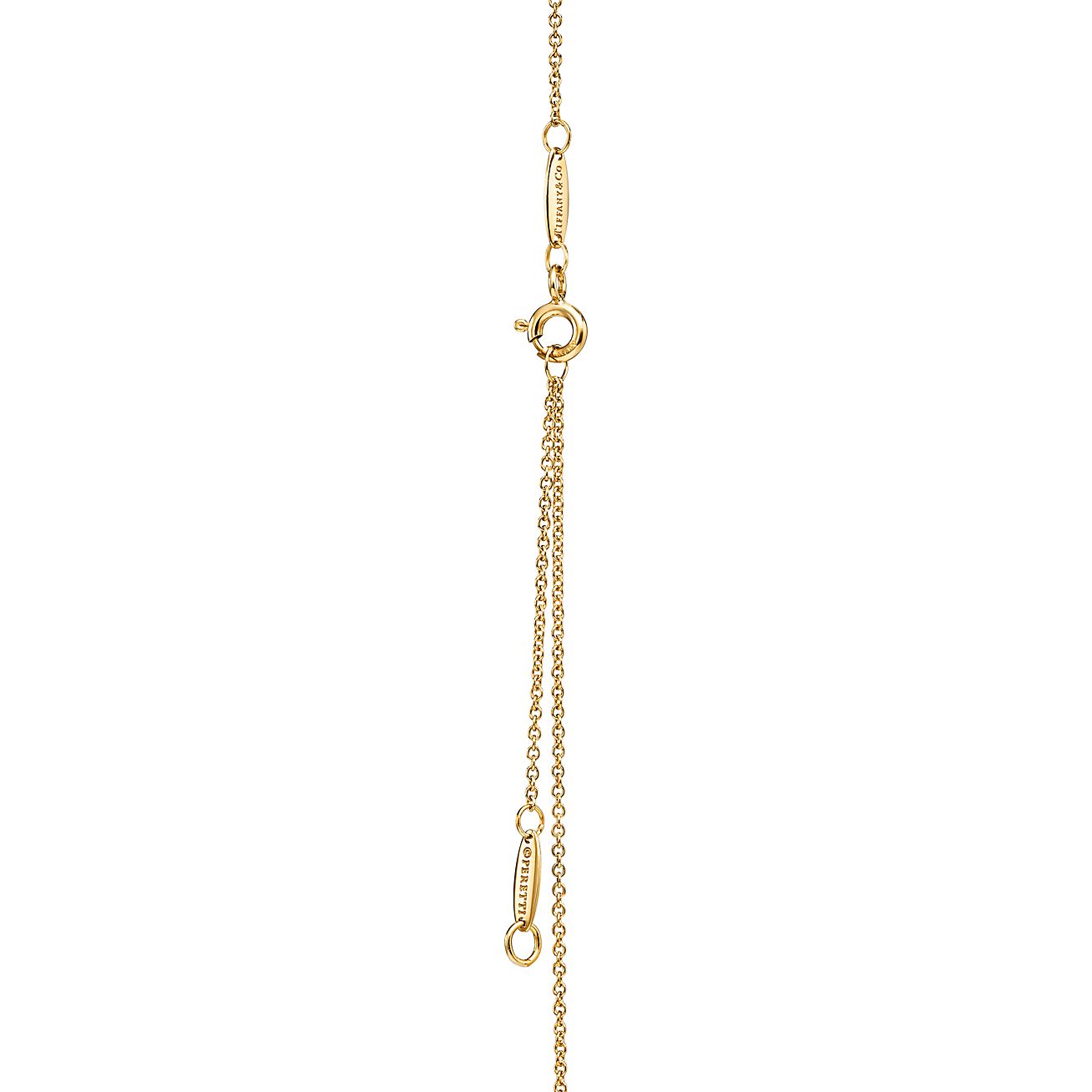 Elsa Peretti® Bean® design Pendant in Yellow Gold with Pavé Diamonds, 12 mm - Alternate shot 1 - Alternate shot 2