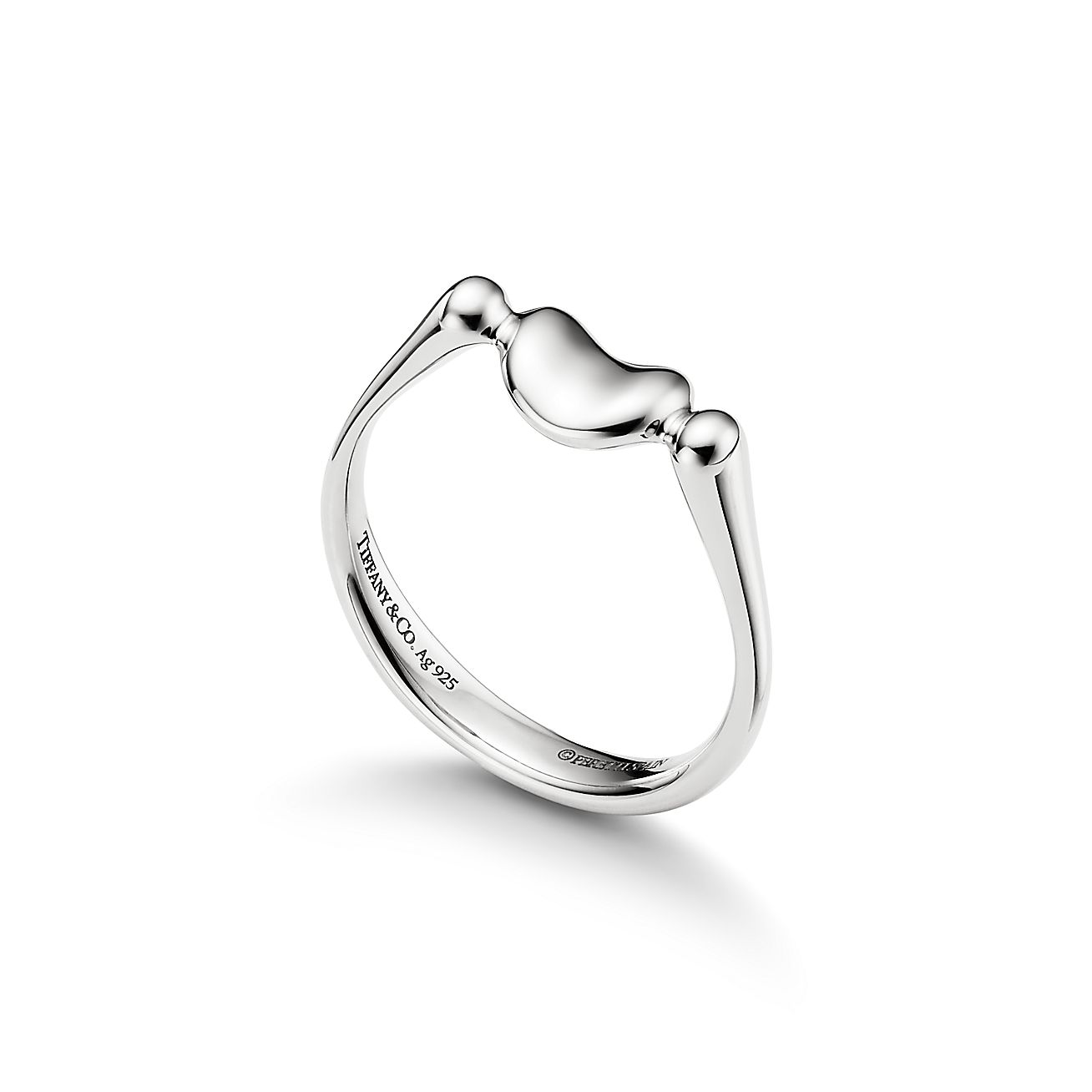 Sterling Silver Large Kidney Bean Key Ring