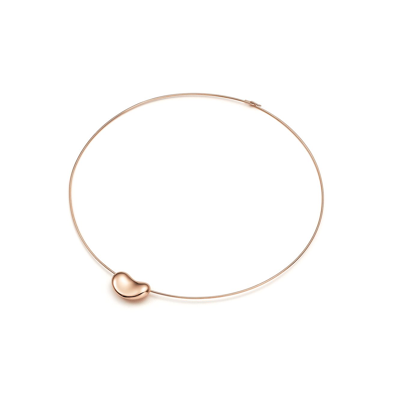 tiffany bean necklace rose gold