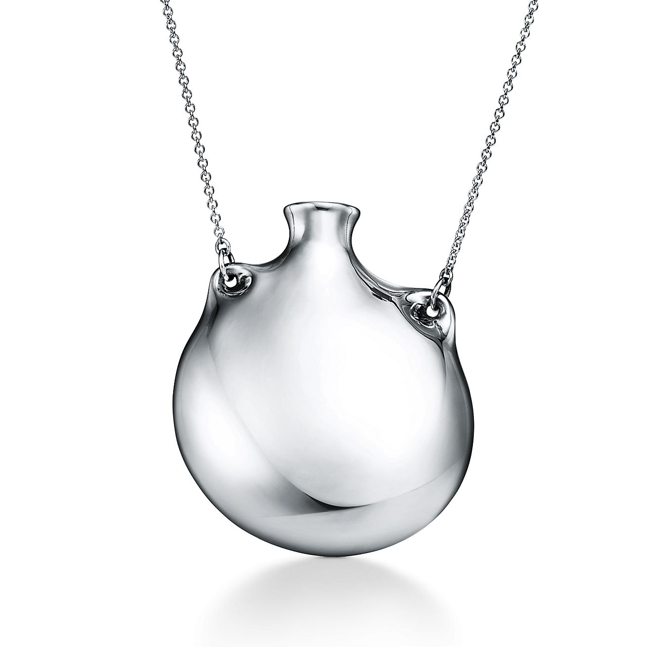 Elsa Peretti Bottle open bottle pendant in sterling silver large. Tiffany Co. US