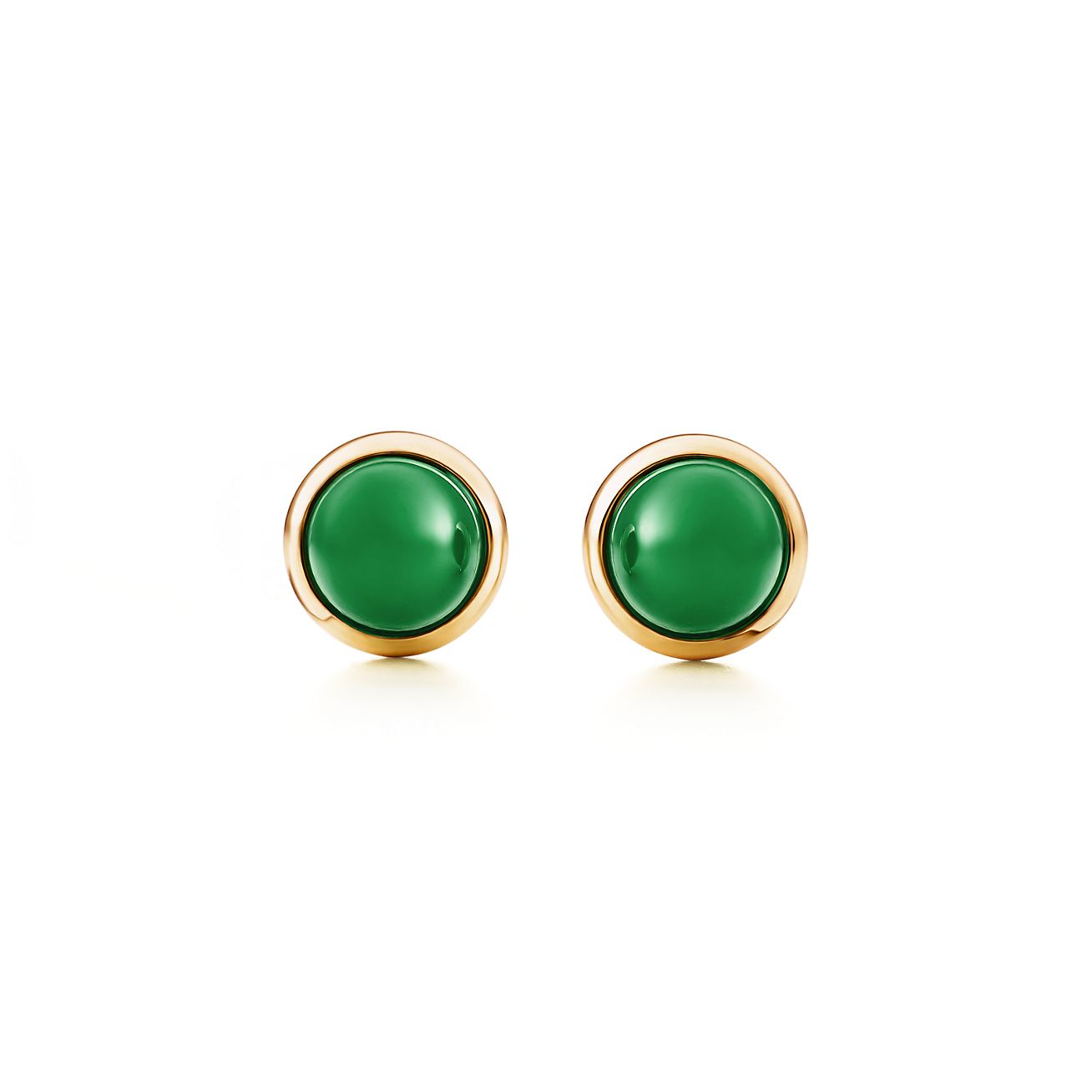 Gold and jade earrings 