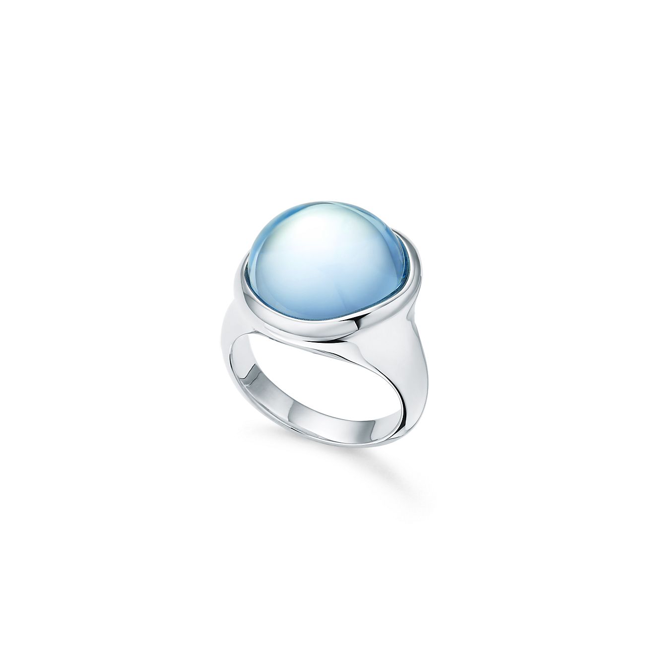 Elsa Peretti® Cabochon ring in sterling silver with blue topaz
