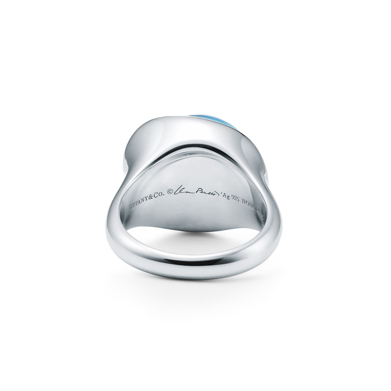 Tiffany & Co. エルサペルッティ Elsa Peretti® Cabochon ring in sterling silver with blue topaz
