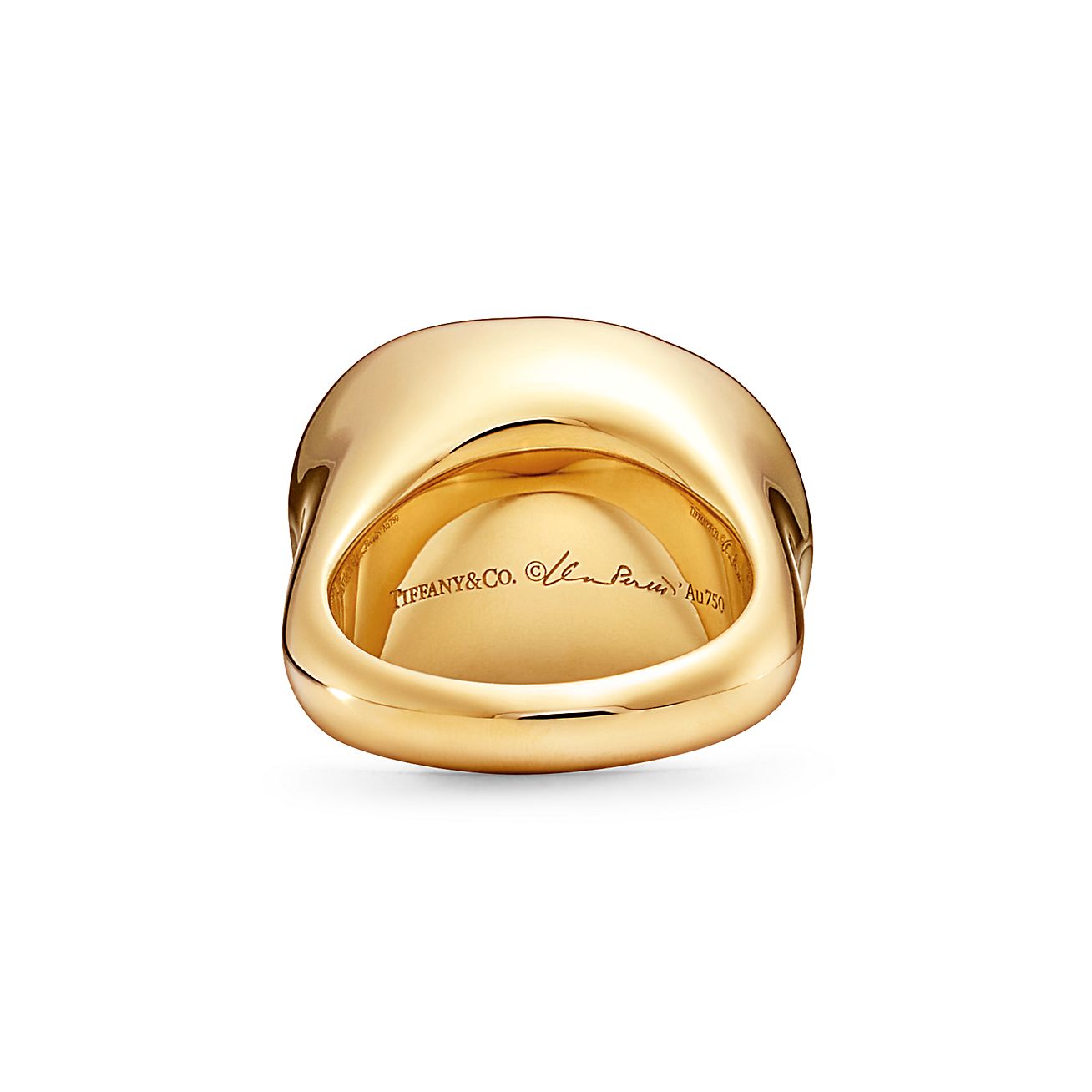 Elsa Peretti® Cabochon Ring in Yellow Gold with Rock Crystal
