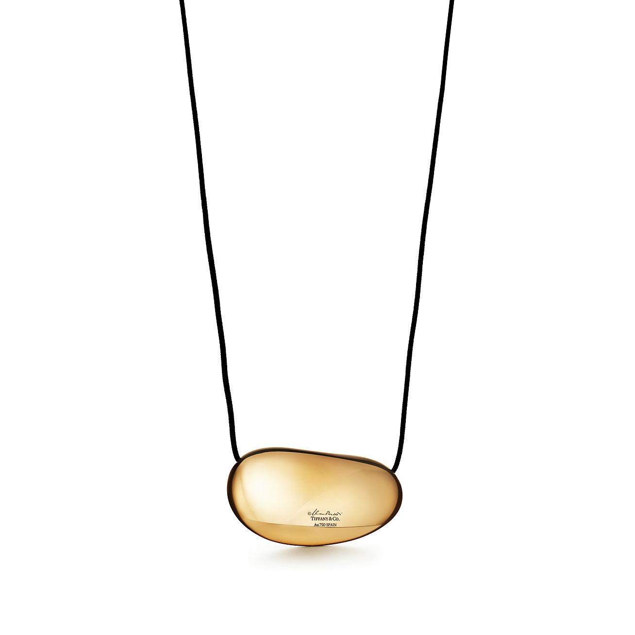 Elsa Peretti® Bean® design Pendant in Yellow Gold, 50 mm - Alternate shot 1 - Alternate shot 2