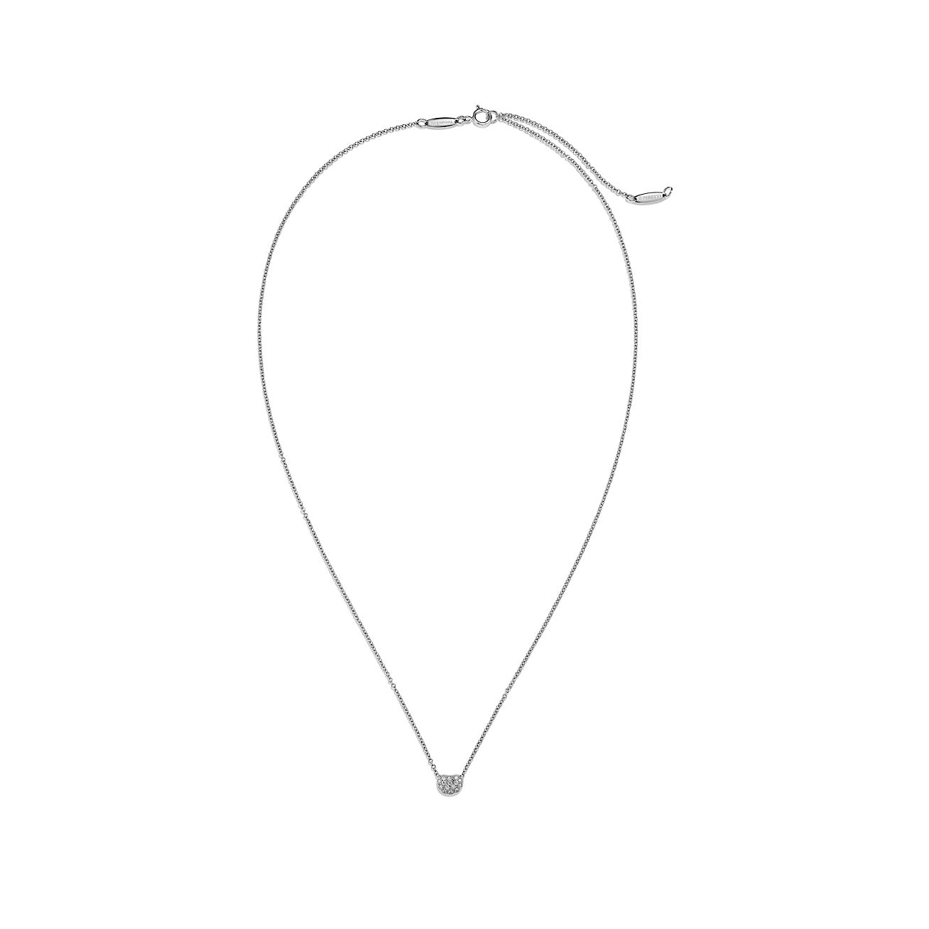 Elsa Peretti® Bean® design Pendant in Platinum with Diamonds - Alternate shot 1