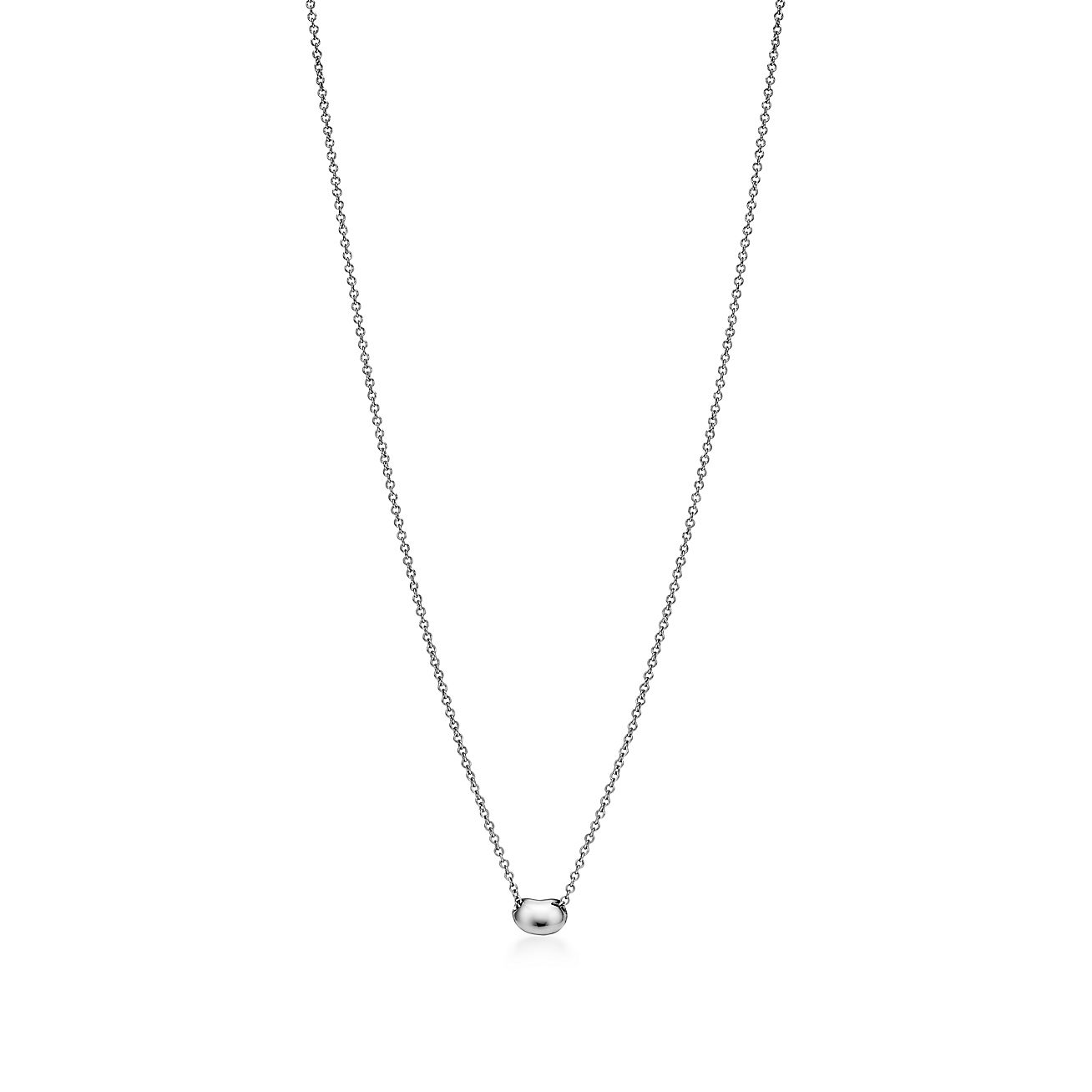 Elsa Peretti® Bean® design Pendant in Platinum with Diamonds - Alternate shot 1 - Alternate shot 2