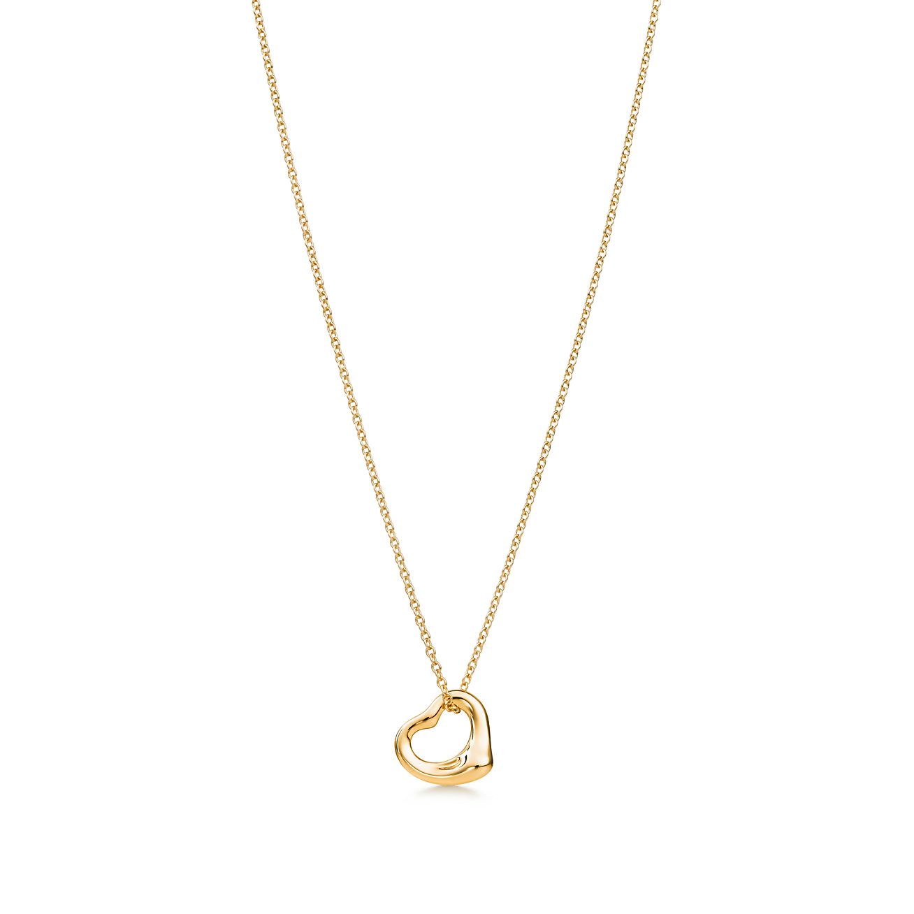 Elsa Peretti® Open Heart Pendant in Yellow Gold, 11 mm